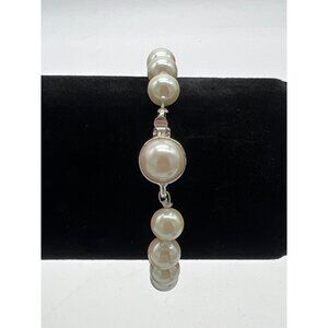 Carolee 7" Faux Pearl Bracelet With Silver Tone Clasp